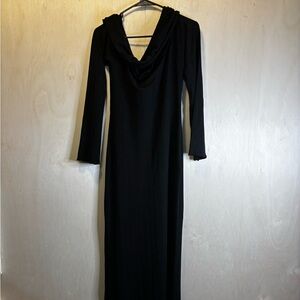 Elegant Black off shoulder Long Sleeve Dress